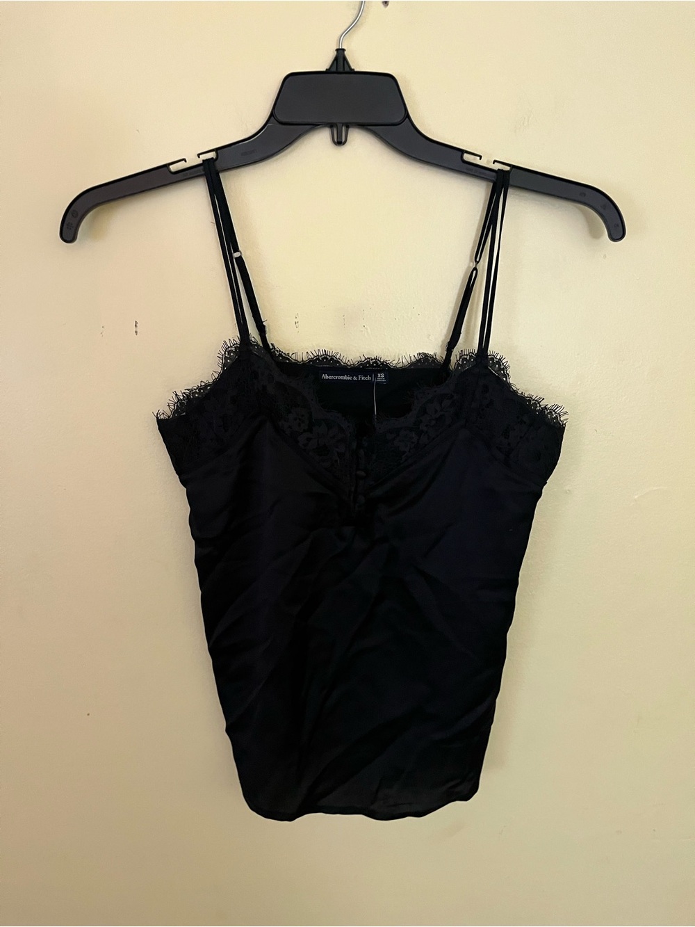 Abercrombie & Fitch Black Lace-Trim Silk Cami Size XS